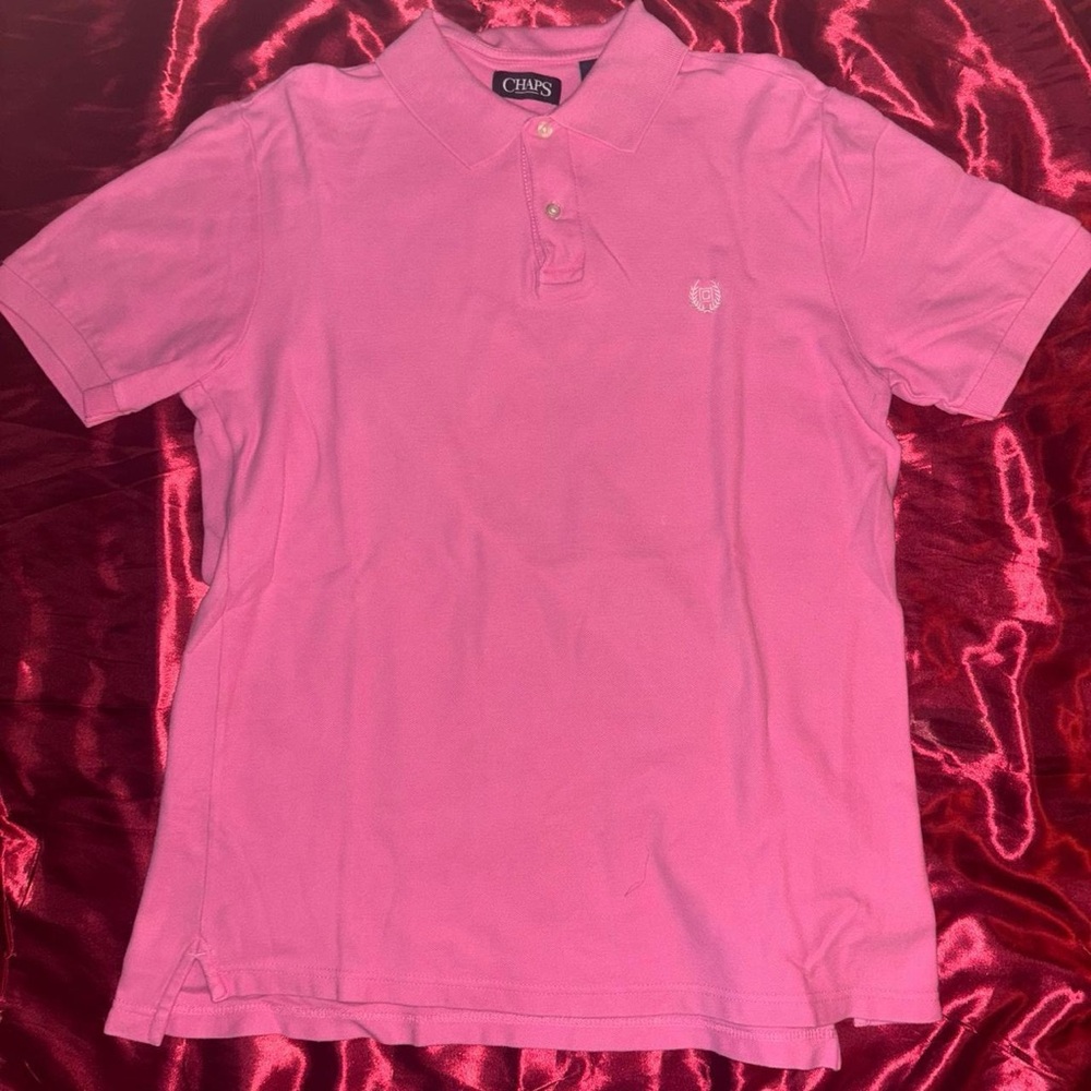 Chaps Pink Polo Shirt Classic Cotton Casual